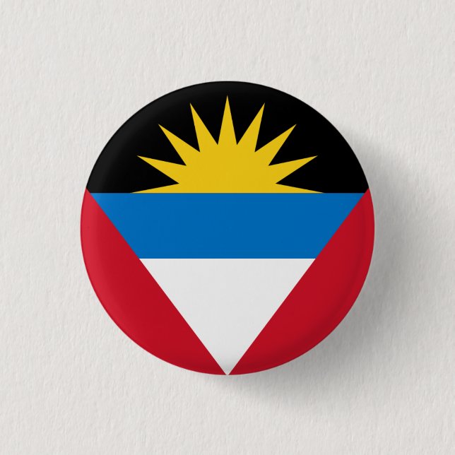 Bóton Redondo 2.54cm Bandeira nacional de Antígua e Barbuda (Frente)