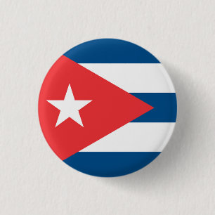 Bóton Redondo 2.54cm Bandeira nacional de Cuba