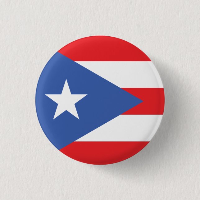 Bóton Redondo 2.54cm Bandeira nacional de Porto Rico (Frente)