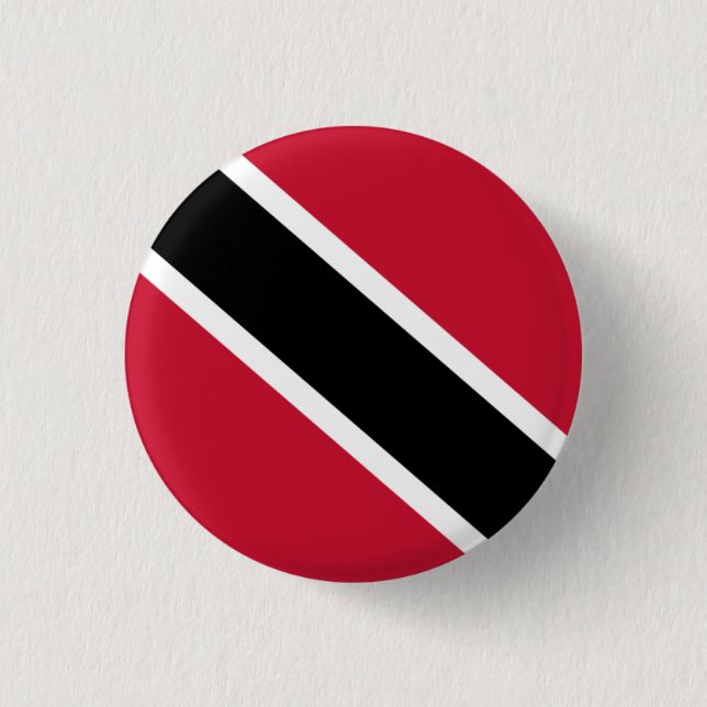 Bóton Redondo 2.54cm Bandeira nacional de Trinidad e Tobago (Frente)