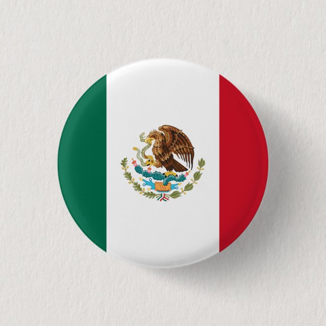 Bóton Redondo 2.54cm Bandeira nacional do México (Frente)