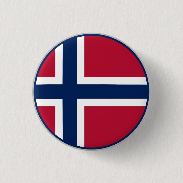 Bóton Redondo 2.54cm Bandeira Norueguesa (Frente)