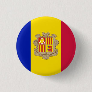 Bóton Redondo 2.54cm Bandeira Patriótica Andorra