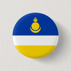 Bóton Redondo 2.54cm Bandeira Patriótica da Buriácia