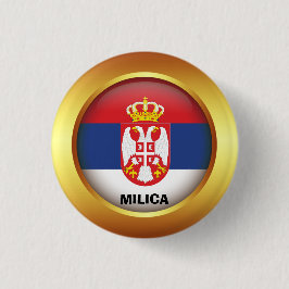 Bóton Redondo 2.54cm Bandeira Patriótica da Sérvia