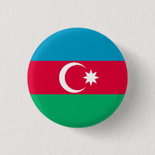 Bóton Redondo 2.54cm Bandeira Patriótica do Azerbaijão