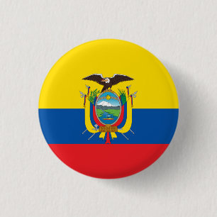 Bóton Redondo 2.54cm Bandeira Patriótica do Equador