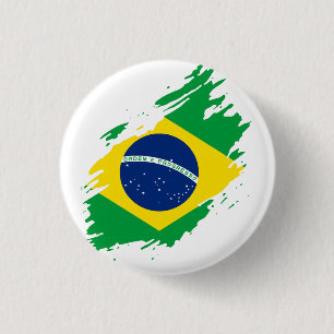 Bóton Redondo 2.54cm Bandeira Rasgada Brasil Orgulho Nacional Fãs de Es