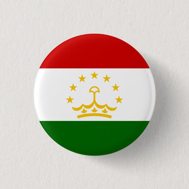 Bóton Redondo 2.54cm Bandeira tajiques, Bandeira do Tajiquistão (Frente)