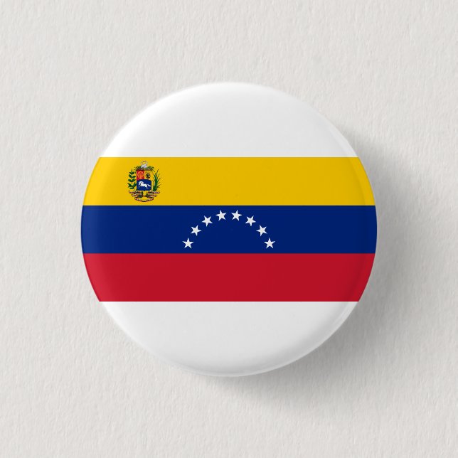 Bóton Redondo 2.54cm Bandeira venezuelana, bandeira da Venezuela (Frente)