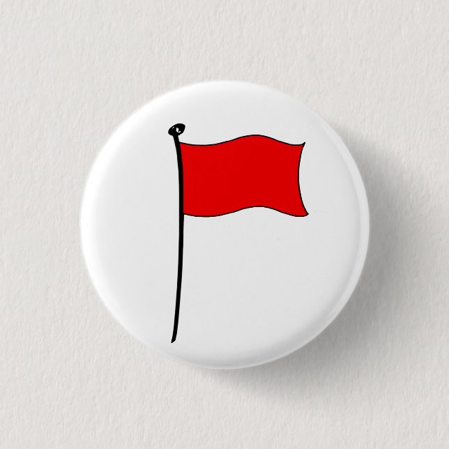 Bóton Redondo 2.54cm Bandeira vermelha: botões (Frente)