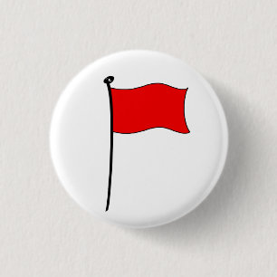 Bóton Redondo 2.54cm Bandeira vermelha: botões