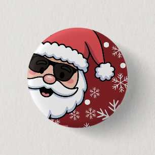 Bóton Redondo 2.54cm Bandeja de servir Natal Cool Retro Santa