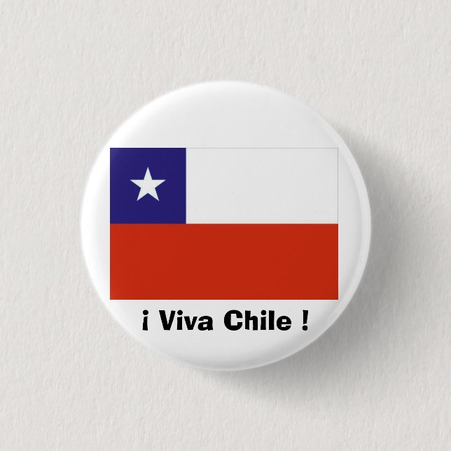 Bóton Redondo 2.54cm Bandera o Chile VII (Frente)