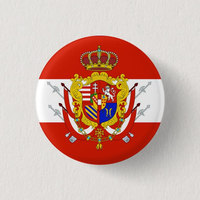 Bóton Redondo 2.54cm Banner branco vermelho Grão-Ducado da Toscana (Frente)