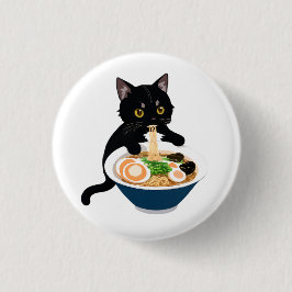 Bóton Redondo 2.54cm Banquete De Ramen Meow-tastic: Crachá De Gato Boni