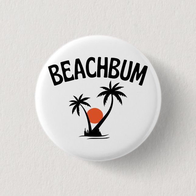 Bóton Redondo 2.54cm Beachbum  Beach Summer    (Frente)