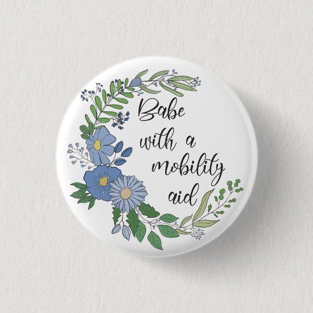 Bóton Redondo 2.54cm Bebê Com Ajuda À Mobilidade (Frente)