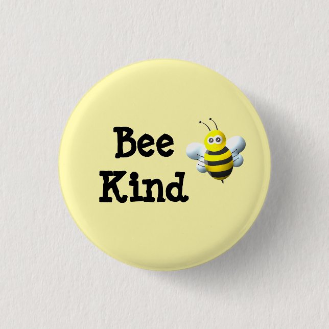 Bóton Redondo 2.54cm Bee Kind Bumblebee (Frente)