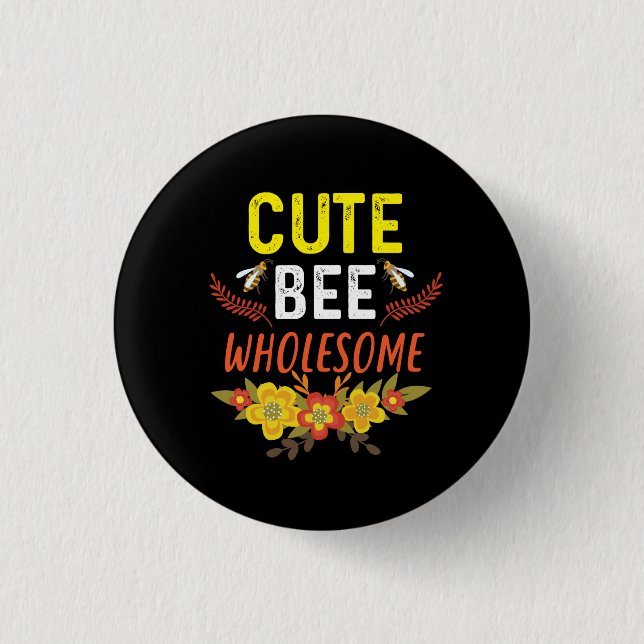 Bóton Redondo 2.54cm Beekeeper Art Cute Bee Whol (Frente)