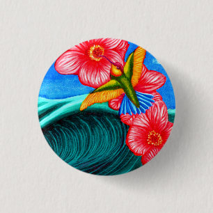 Bóton Redondo 2.54cm Beija-flor Oceano