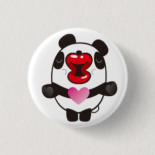 Bóton Redondo 2.54cm beijando panda