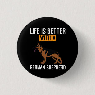 Bóton Redondo 2.54cm Bekeeper Art Com Um German shepherd