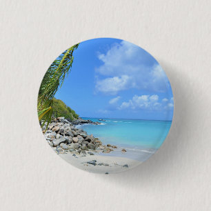 Bóton Redondo 2.54cm Bela Praia Tropical Turquesa