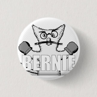 Bóton Redondo 2.54cm Bernie Sanders Cat com Mittens
