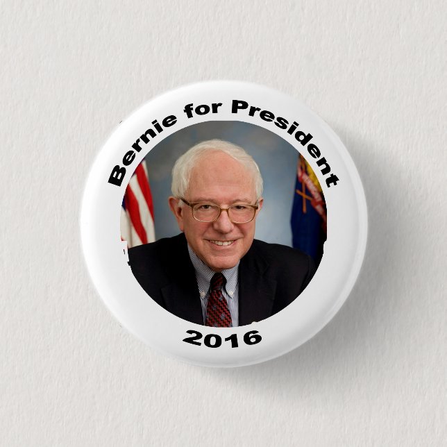 Bóton Redondo 2.54cm Bernie Sanders para o Presidente 2016 (Frente)