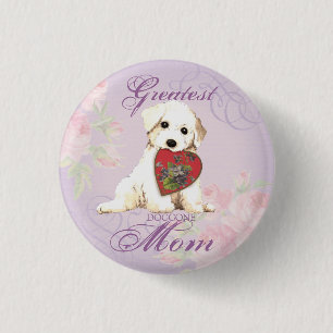 Bóton Redondo 2.54cm Bichon Heart Mãe