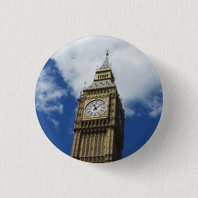 Bóton Redondo 2.54cm Big Ben, Londres, Inglaterra (Frente)
