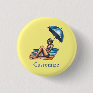 Bóton Redondo 2.54cm Bikini Girl Beach Nápoles Thunder_Cove