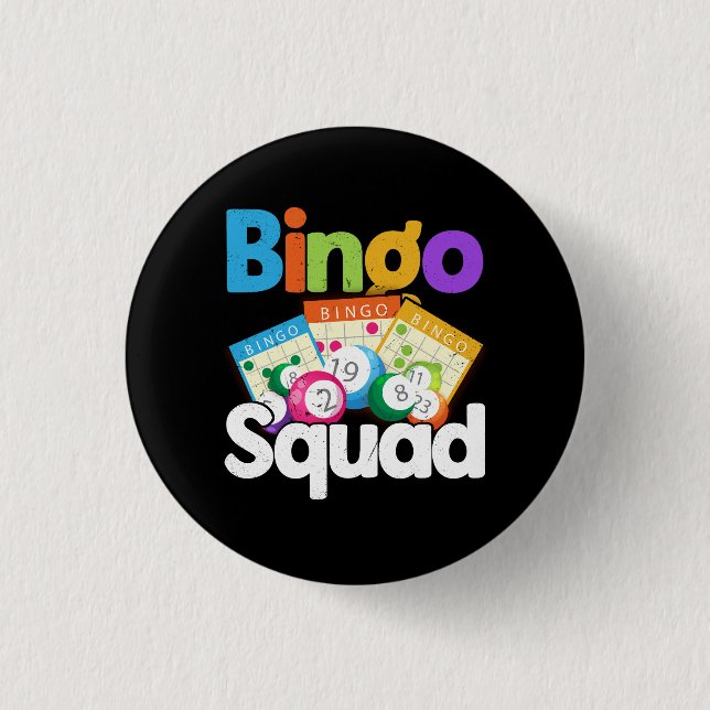 Bóton Redondo 2.54cm Bingo Squad A Equipe vencedora em seu jogo de cami (Frente)