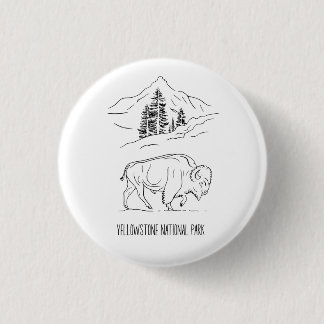 Bóton Redondo 2.54cm Bison Minimalista na Camisa Paisagem de Montanha