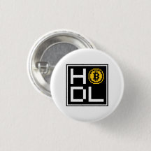 Bitcoin BTC 8-Bit Quadrado HODL | Botão