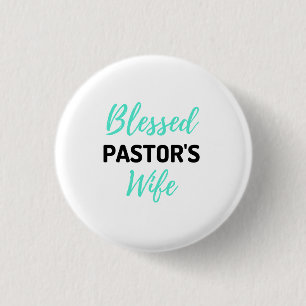 Bóton Redondo 2.54cm Bl da Esposa do Pastor Abençoado