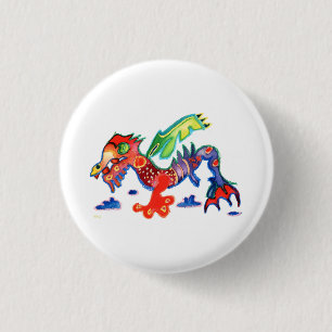 Bóton Redondo 2.54cm Boa Sorte Dragão, Drache