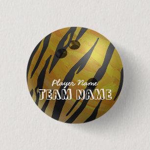 Bóton Redondo 2.54cm bola de boliche Tigre Amarelo