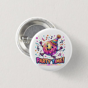 Bóton Redondo 2.54cm Bola de Dança Disco Aniversário Festa Divertida En