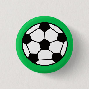 Bóton Redondo 2.54cm Bola Engraçada De Futebol Em Fundo Verde