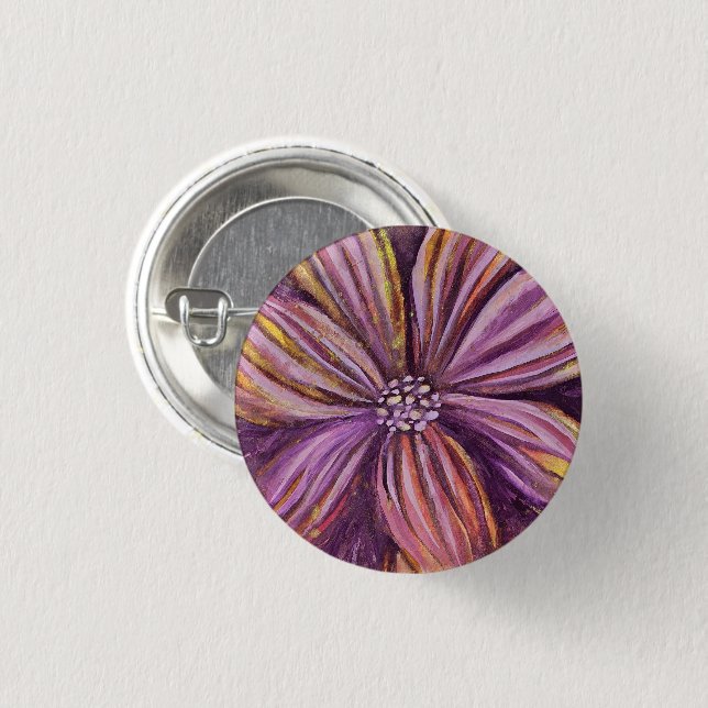 Bóton Redondo 2.54cm Bold De Vibração De Aquarelas Puras E Douradas (Frente & Verso)