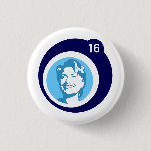 Bóton Redondo 2.54cm bolha azul de hillary clinton