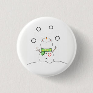 Bóton Redondo 2.54cm Boneco de neve de mnanipulação