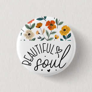 Bóton Redondo 2.54cm Bonita design de Gráfico Floral de Alma Inspiracio
