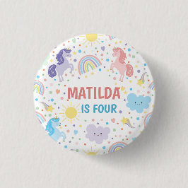 Bóton Redondo 2.54cm Bonito Crachá redondo de pequenos Unicórnios