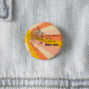 Bóton Redondo 2.54cm Bonito e Confiante Único