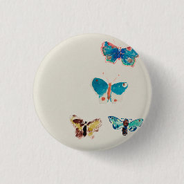 Bóton Redondo 2.54cm Borboletas azuis de safena. Odilon Redon