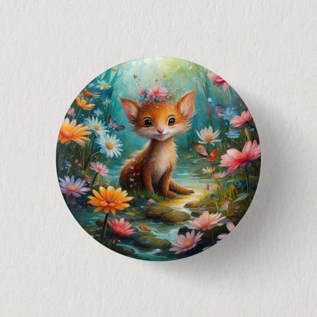 Bóton Redondo 2.54cm Borboletas de cogumelos mágicos (Frente)