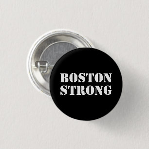 Bóton Redondo 2.54cm "Boston Strong" - preto branco